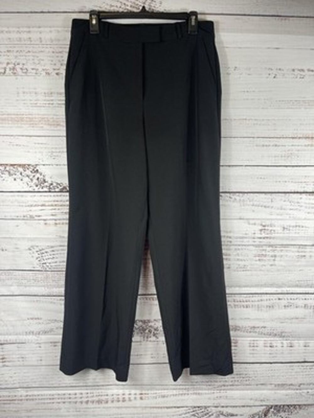 White House Black Market Pants Women's 12 Black Straight Leg Stretch Dress Work